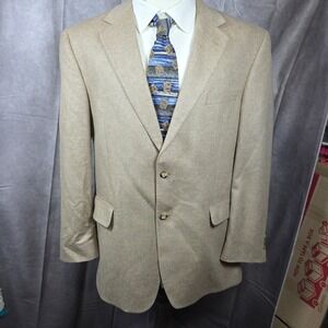Jos A Bank Men's 43R 100% Cashmere‎ Tan Blazer Sport Coat Suit Jacket NWOT